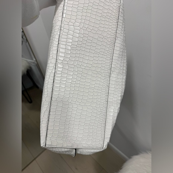 Rebecca Minkoff White Croc Megan Soft Large Tote Bag NWOT - Picture 9 of 11